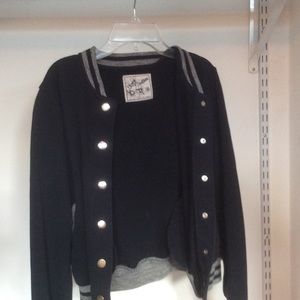 BLUE AND GRAY BOMBER JACKET